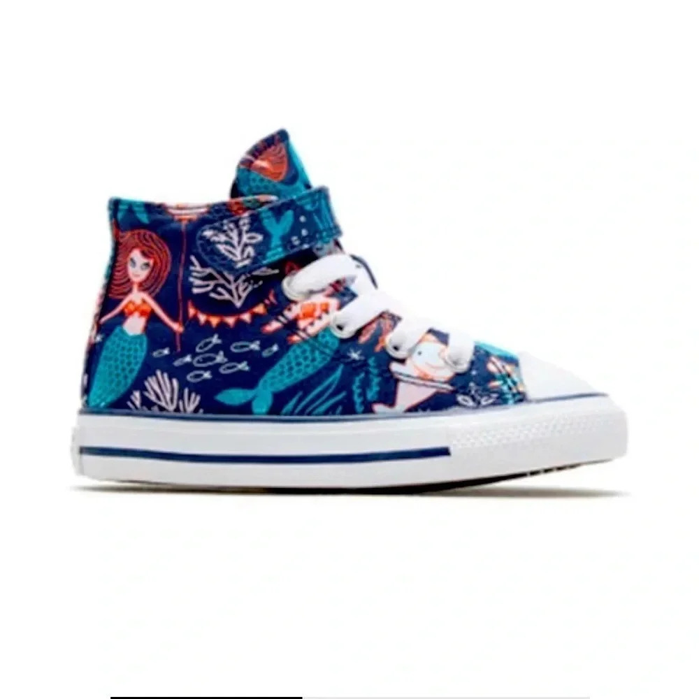 Girls Converse All Star Chuck Taylor High Top Mermaid Shoes size 4 todd… - Picture 1 of 8